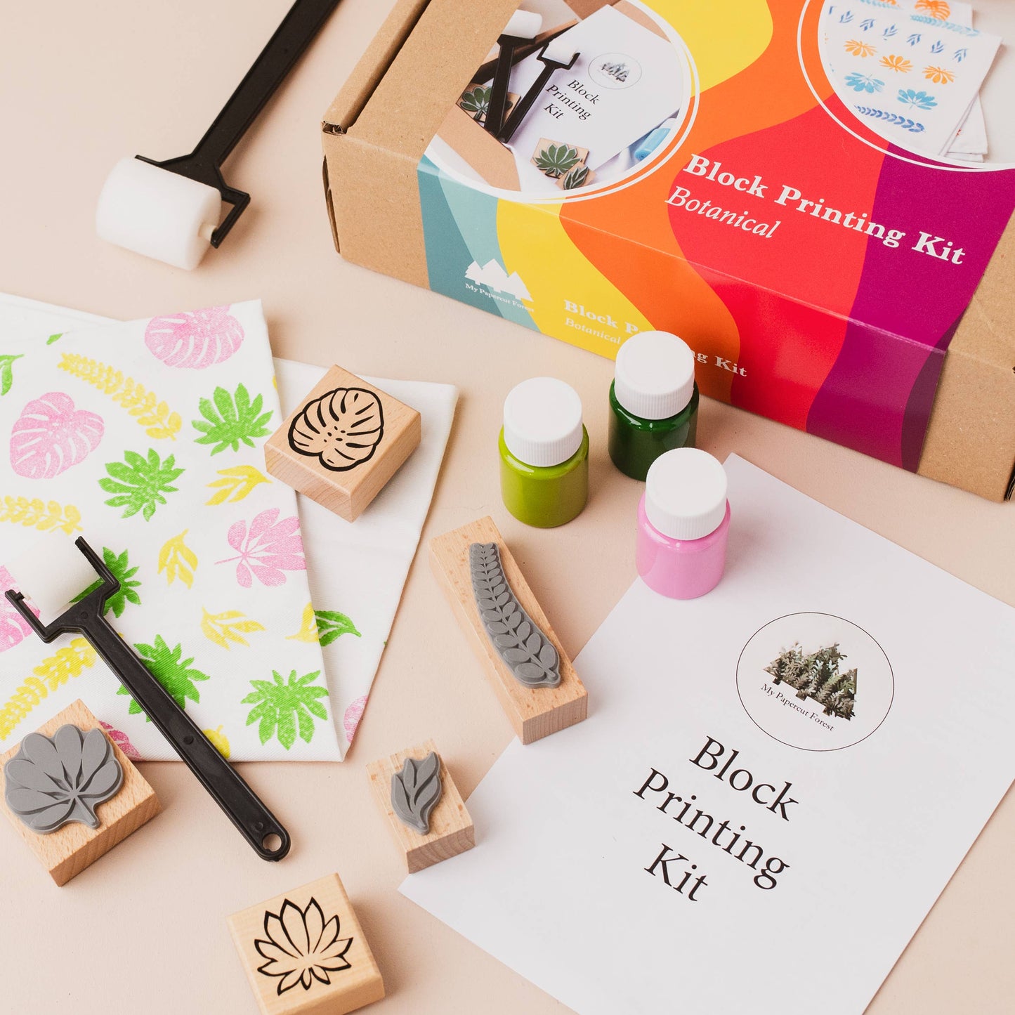 Textile DIY kit, block printing kit