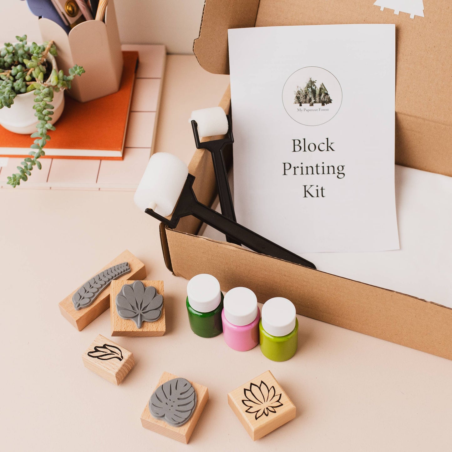 Textile DIY kit, block printing kit