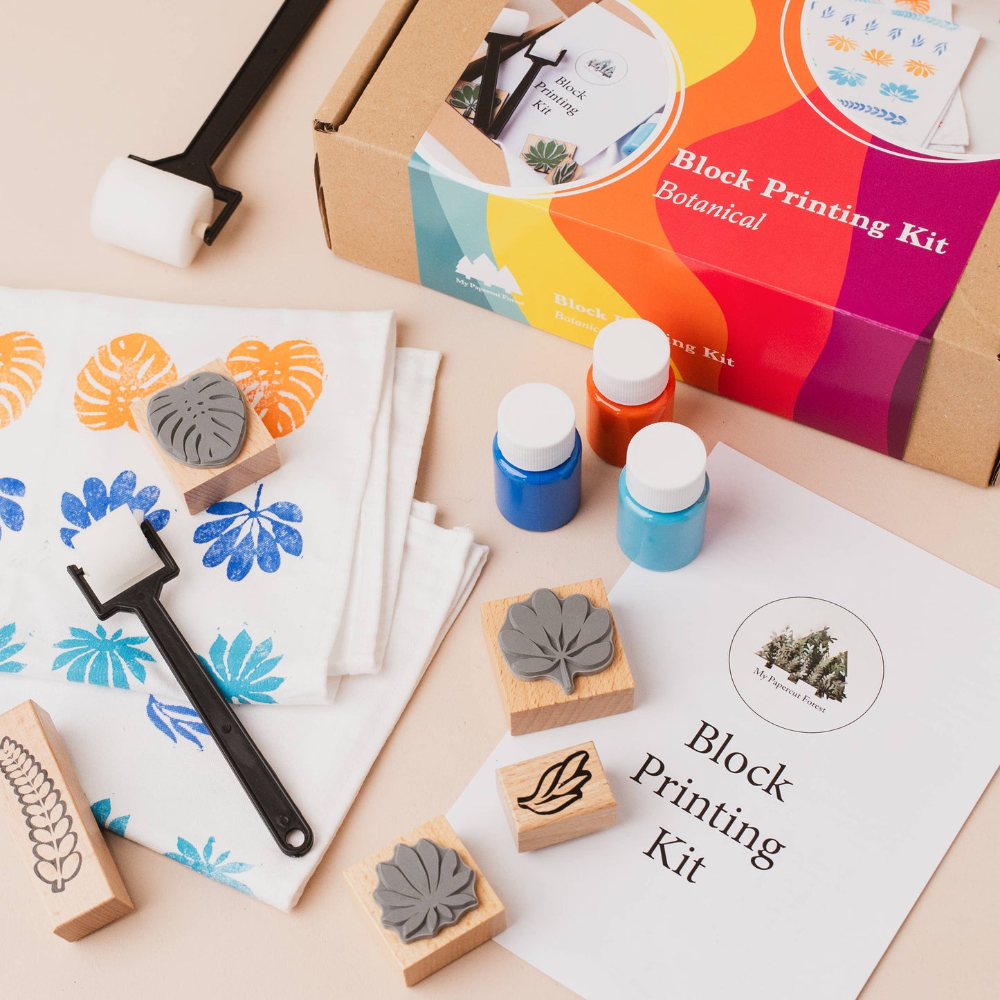 Textile DIY kit, block printing kit