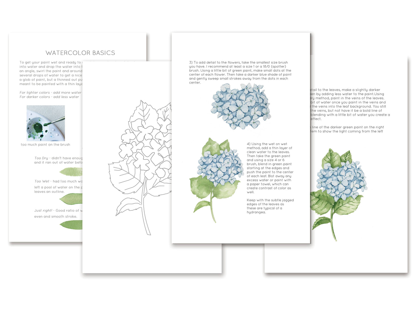 Watercolor Kit - Blue Hydrangea