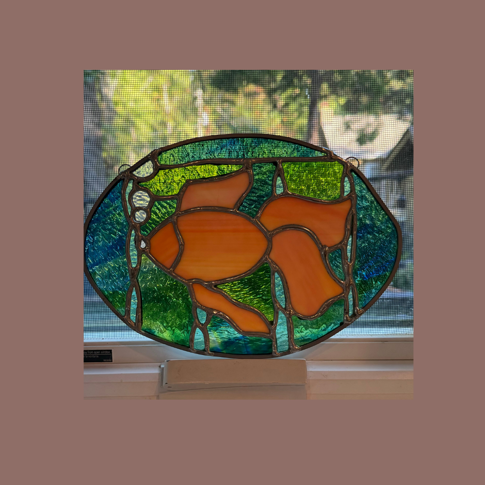 Stained Glass Goldfish $55