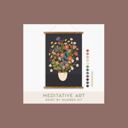 Flower Bouquet Meditative Art Paint By Number Kit $35