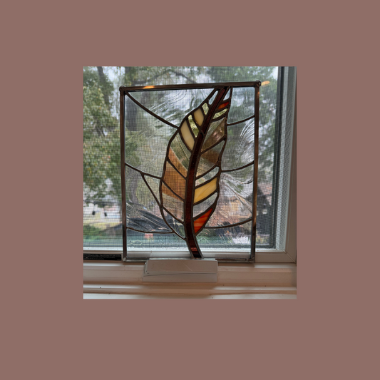 Stained Glass Feather Panel