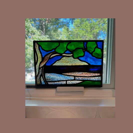 Stained Glass Nature Scene $75